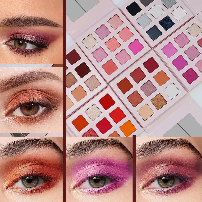 High pigmented cosmetics pressed glitter eyeshadow pallet make up custom logo eye shadow palette private label