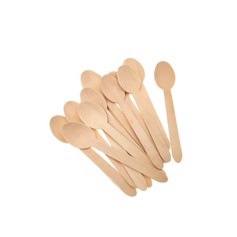 Eco-friendly Biodegradable Disposable Factory Price Wooden Spoon with OPP Bag