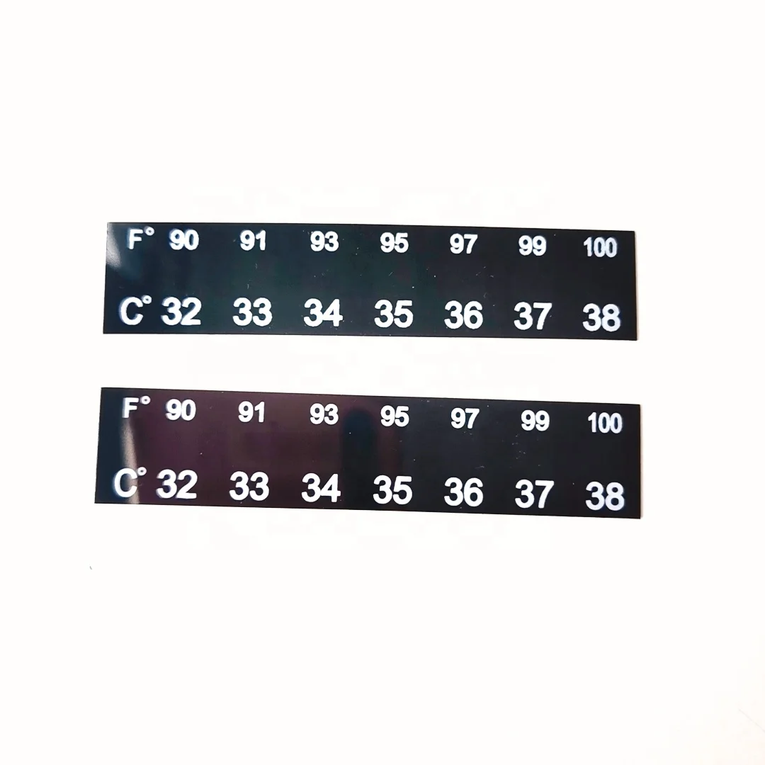 32-38C 90-100F High Quality Lcd Temperature Tester Liquid Crystal Thermochromic Thermometer Strip with Adhesive Sticker