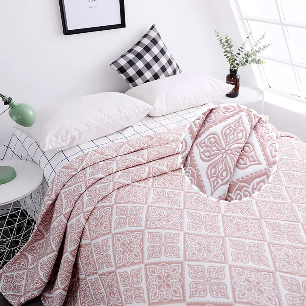 Сверхлегкое розовое одеяло большого размера, одеяло с растительным рисунком, постельное белье