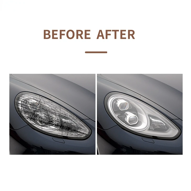 2 Pcs Car Front Light Transparent TPU Headlight Protective Film For Porsche 911 718 Cayenne Panamera Macan Taycan Accessories