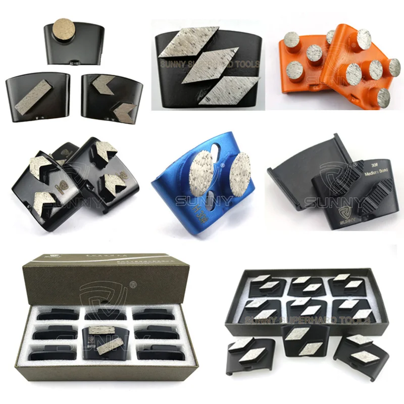 Wholesale diamond abrasive tools trapezoid 30-220# grit concrete grinding shoes floor diamond grinding tools for Lavina grinder