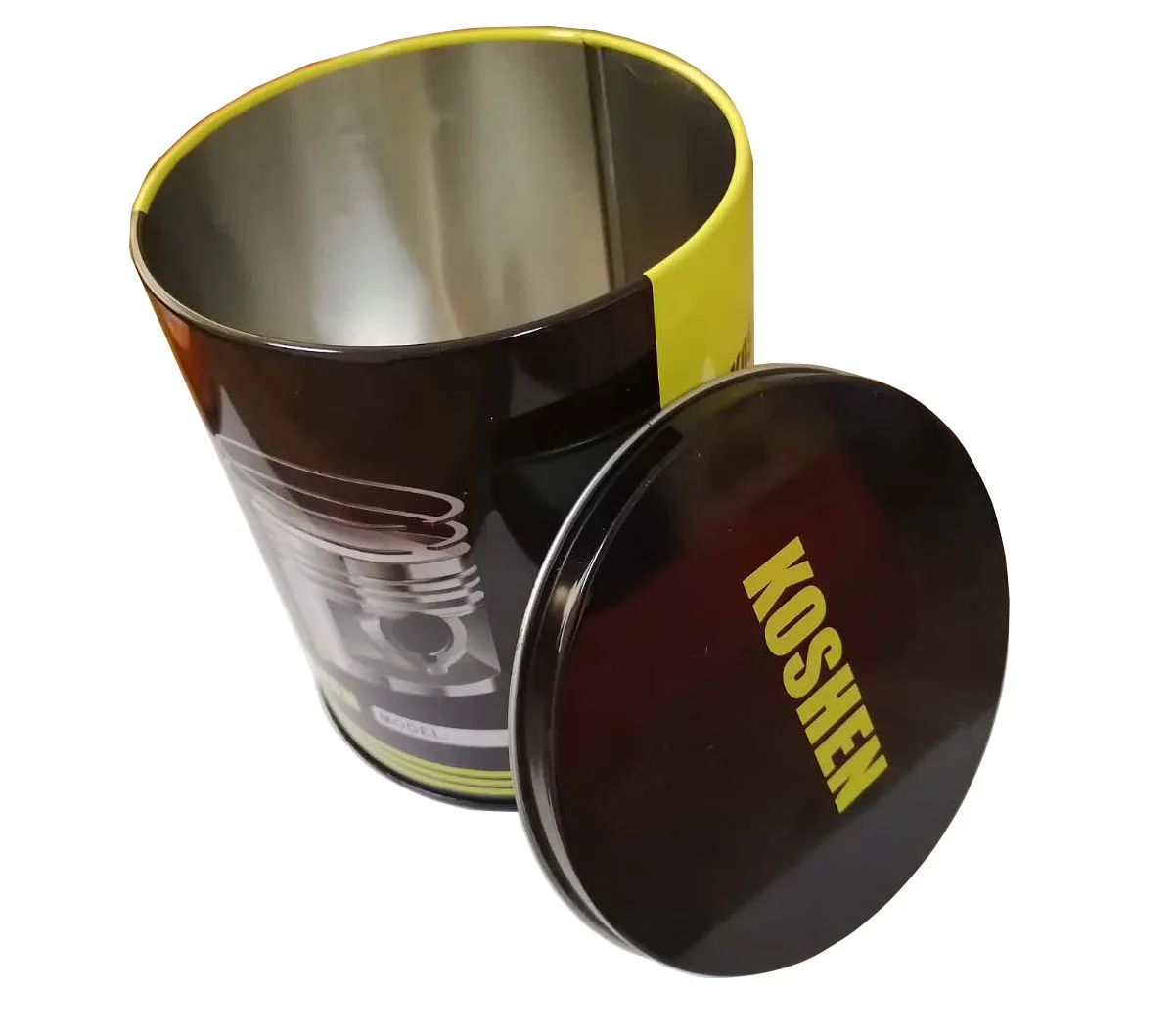 
Factory directly supply black round cylinder tin can boxes for motor parts 