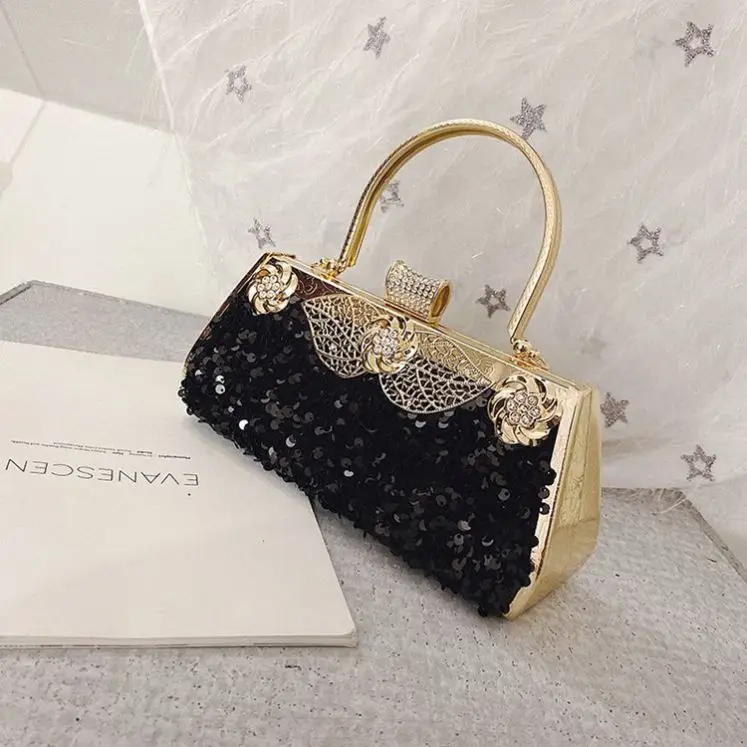 Fashion Handbag 2023 Evening Bag 2023 Rhinestone Dinner Bag Wicker Wholesale New Style Sequin Chain Shoulder Messenger Bag