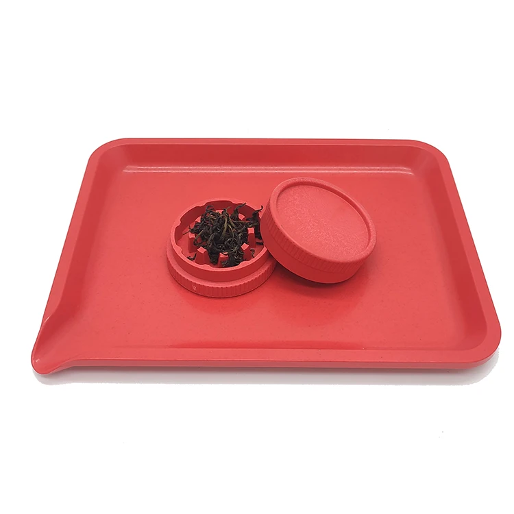 New Portable Eco-Friendly Biodegradable Rolling Tray Set With Tobacco Grinder Custom Logo Smoking Tray Wholesale