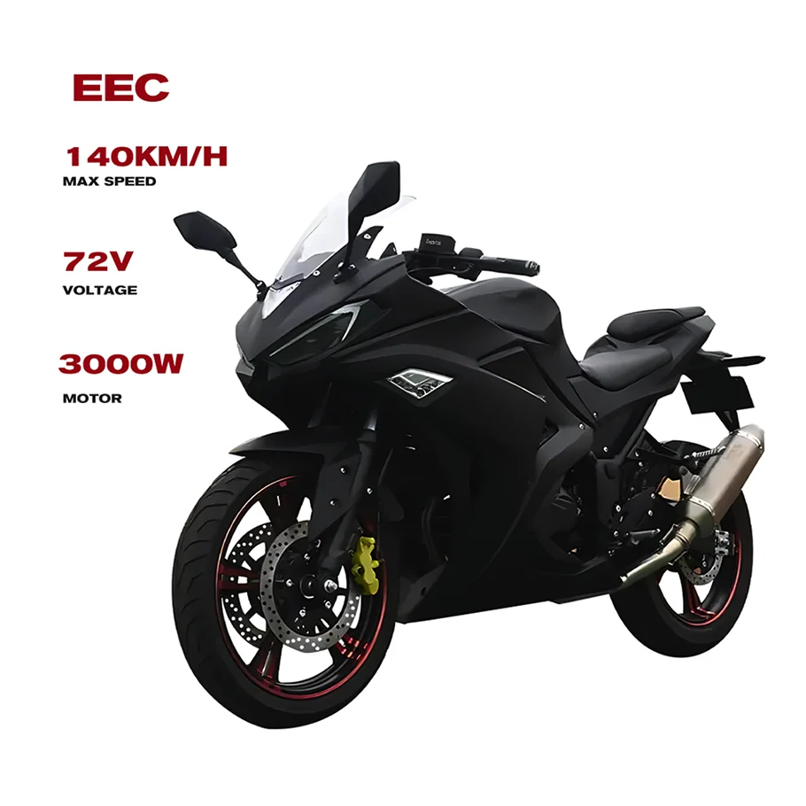 EEC Good Quality Assurance 72v 140km/H Pedals 3000w Durable Cheap Electric Motorcycle For Adults