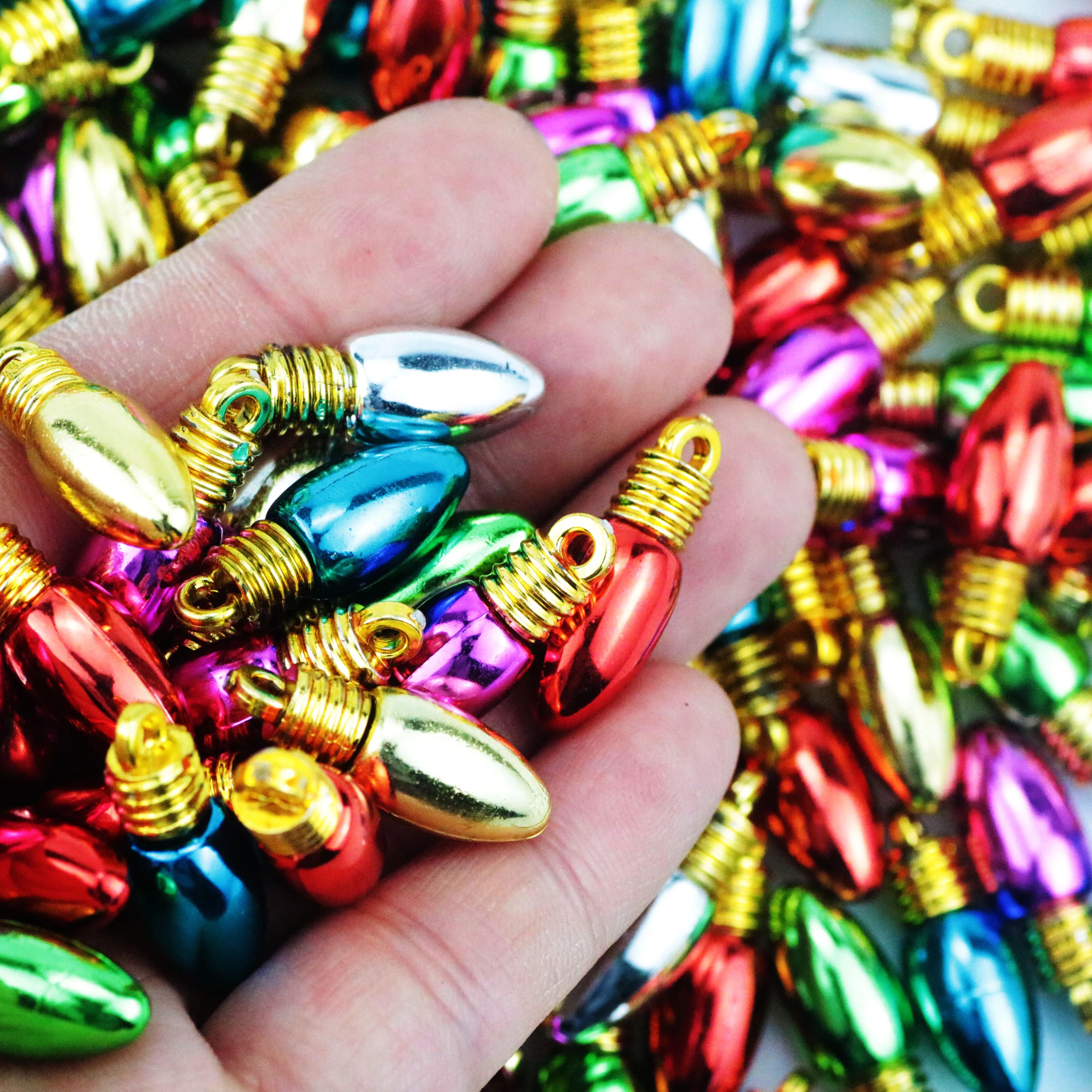 Colorful Christmas Lamp Bulb for Slime Filler Clay Crafts