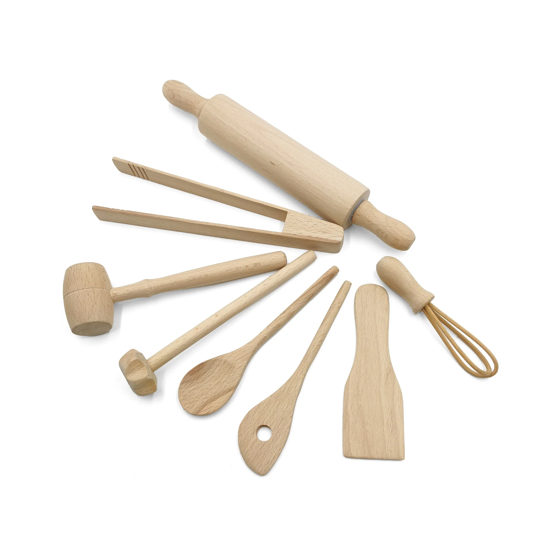 Hotsale DIY Baking Cake Tools 8 pcs Kids Wooden Baking Set