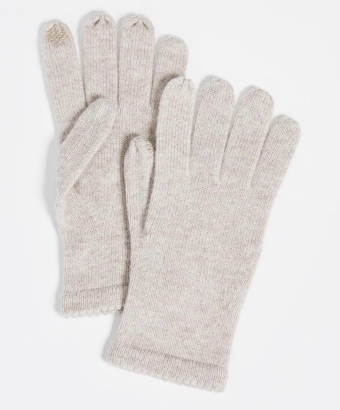 Женские 70% мериносовая шерсть/30% кашемир трикотажные перчатки с TECH палец и фигурным краем
