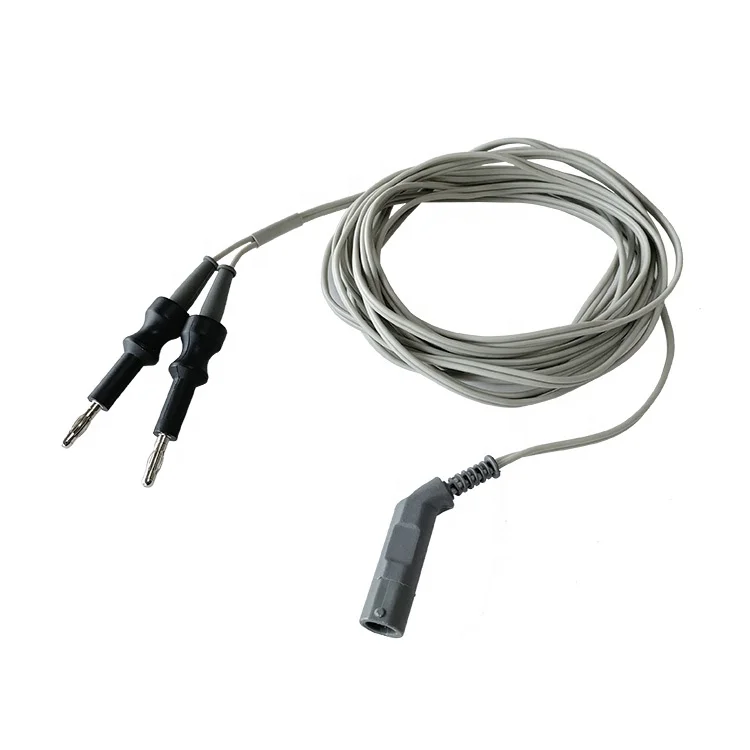 Electrosurgical Unit Tweezer Cord Silicone Reusable 4mm Bipolar Coagulation Forceps Cable