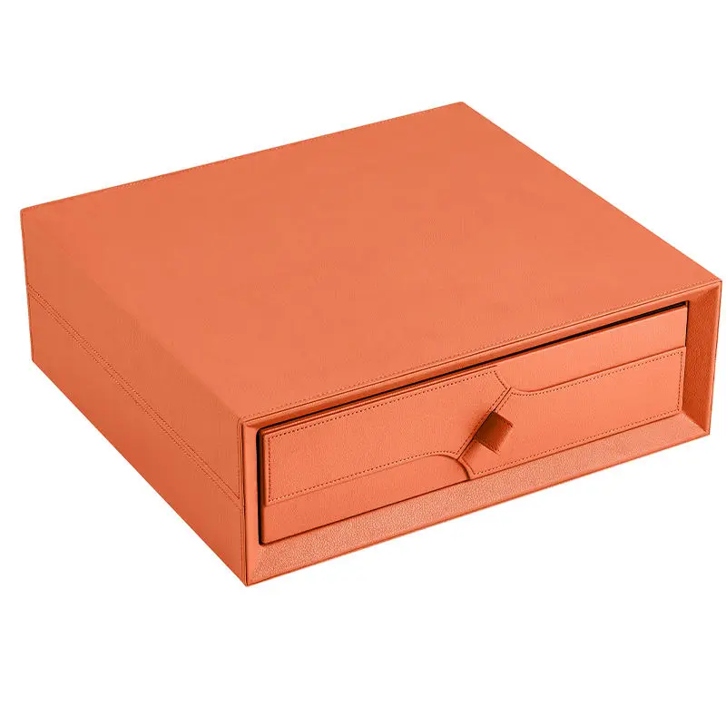 Best-seller Leather Drawers Sliding High End Anti-theft Fingerprint Smart Touch Screen Jewelry Box Supplies Safe Box