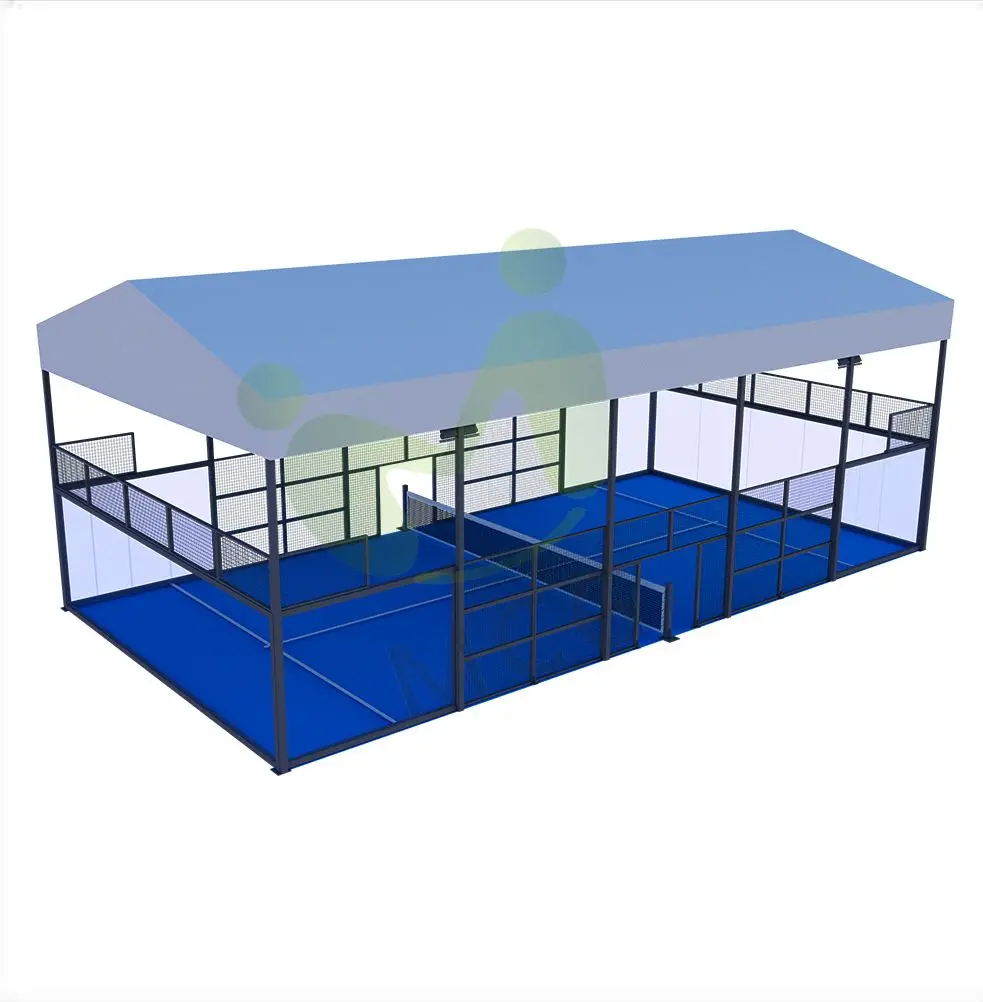 2024 hot sell Panoramic Padel Tennis Court outdoor indoor cancah de paddle tennis court seperate roof tent cover for sport club