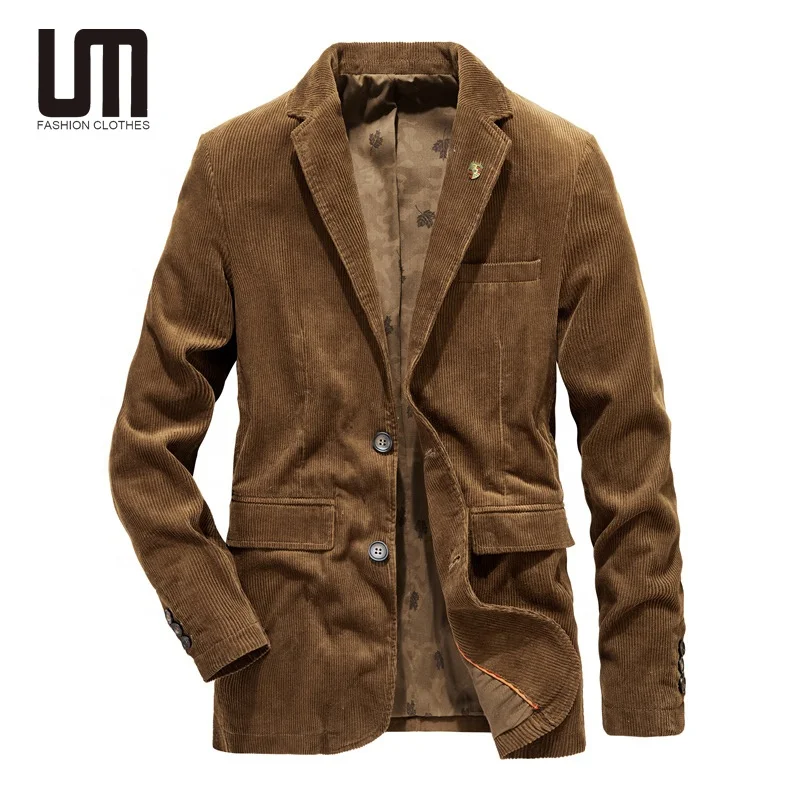 Liu Ming Hot Selling Wholesale Trending Winter Men Casual Outwear Suit Slim Fit Jackets And Coats Corduroy Blazer