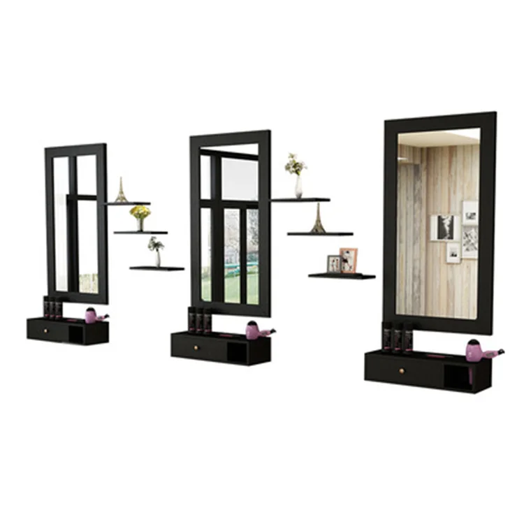 Wall Mount Beauty Salon Spa Hair Styling Station Desk with Cabinet Fashion Beauty Styling