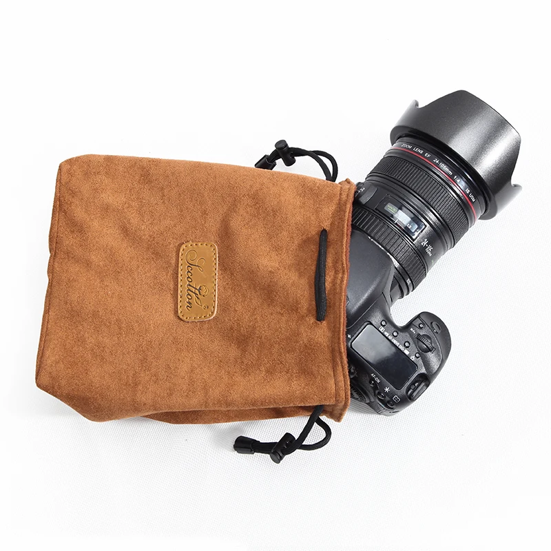 Universal DSLR Velvet Drawstring Camera Bag Soft Bag for Canon Nikon Sony Storage Micro Single Camera