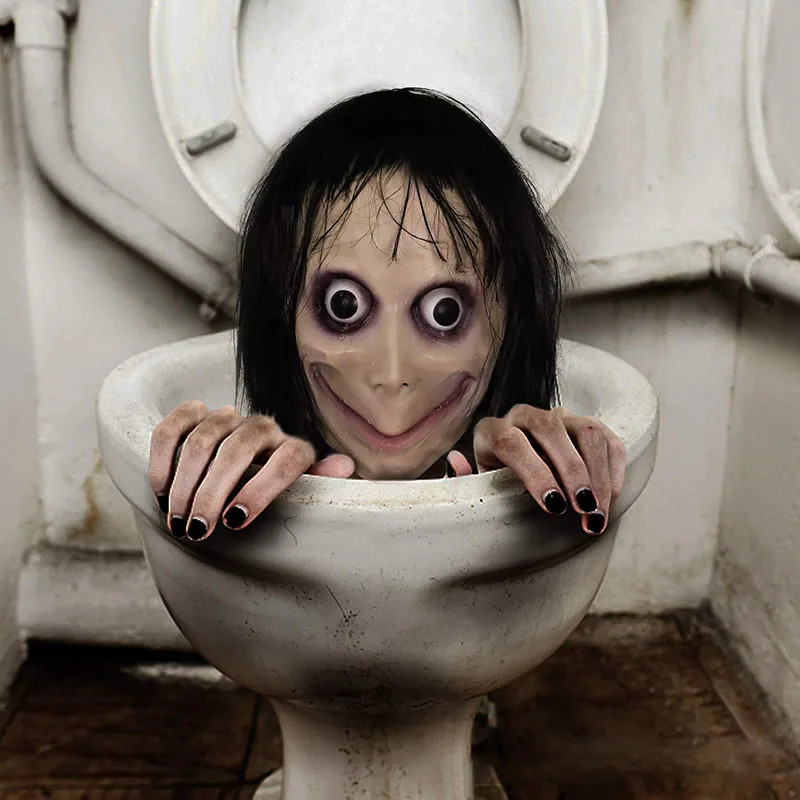 Halloween Mask with Wig Horror Mask Scary Latex Female Mask for Cosplay Costume Props Decoration