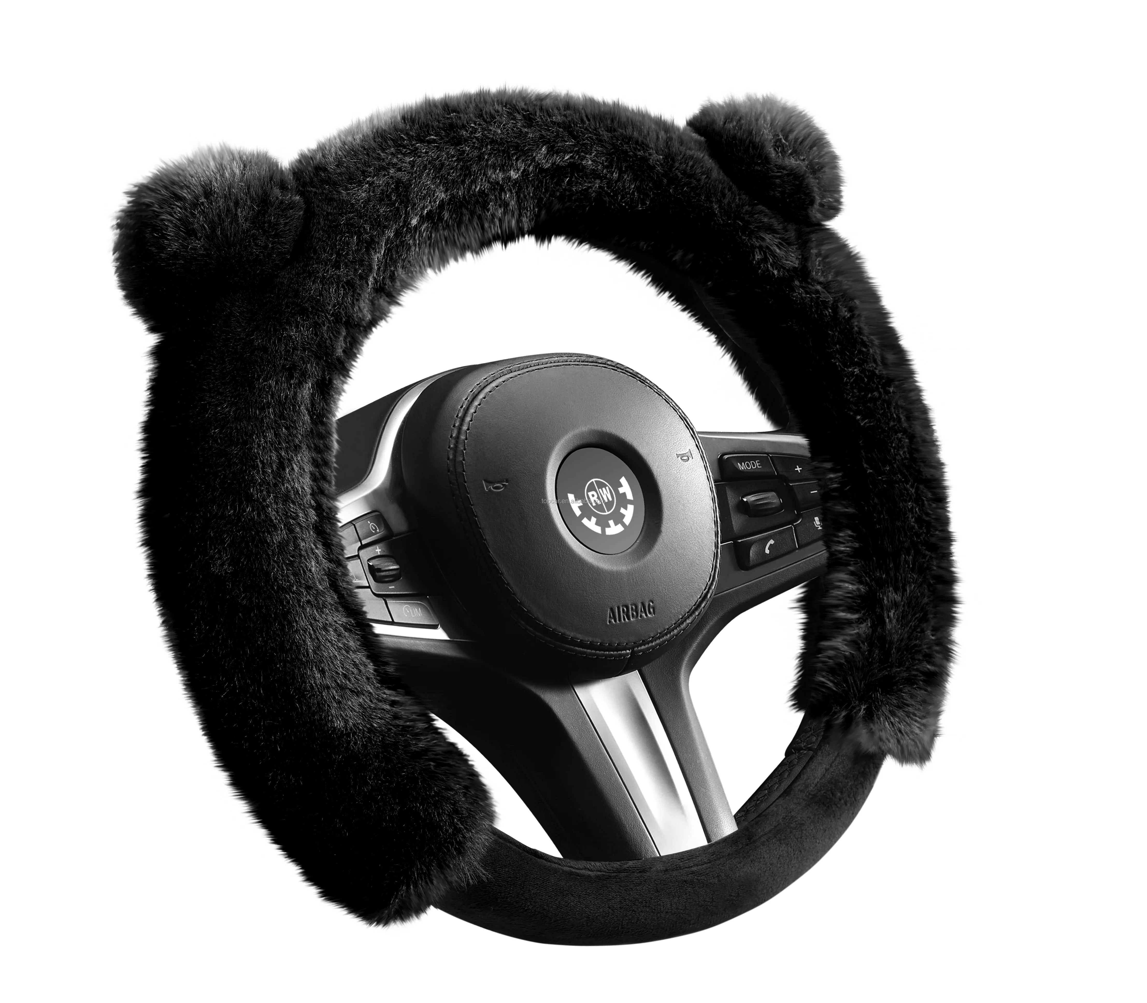 Fashion plush wheel protector volant voiture 15 inch interior accessory cute auto steering wheel car handle cover  for women
