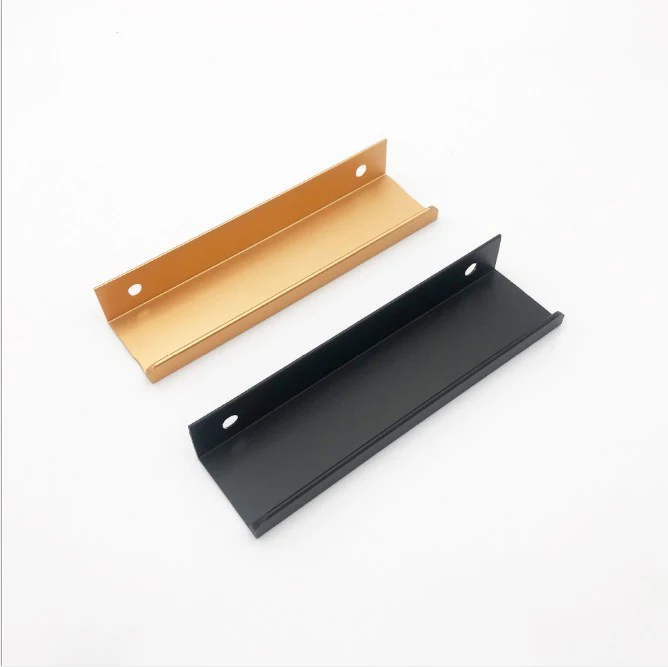 zinc metal wardrobe drawer hardware kitchen embedded cabinet pull handles invisible finger edge door handle pull