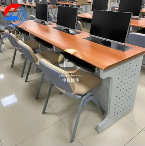 electric motorized monitor lift computer desk school classroom training table