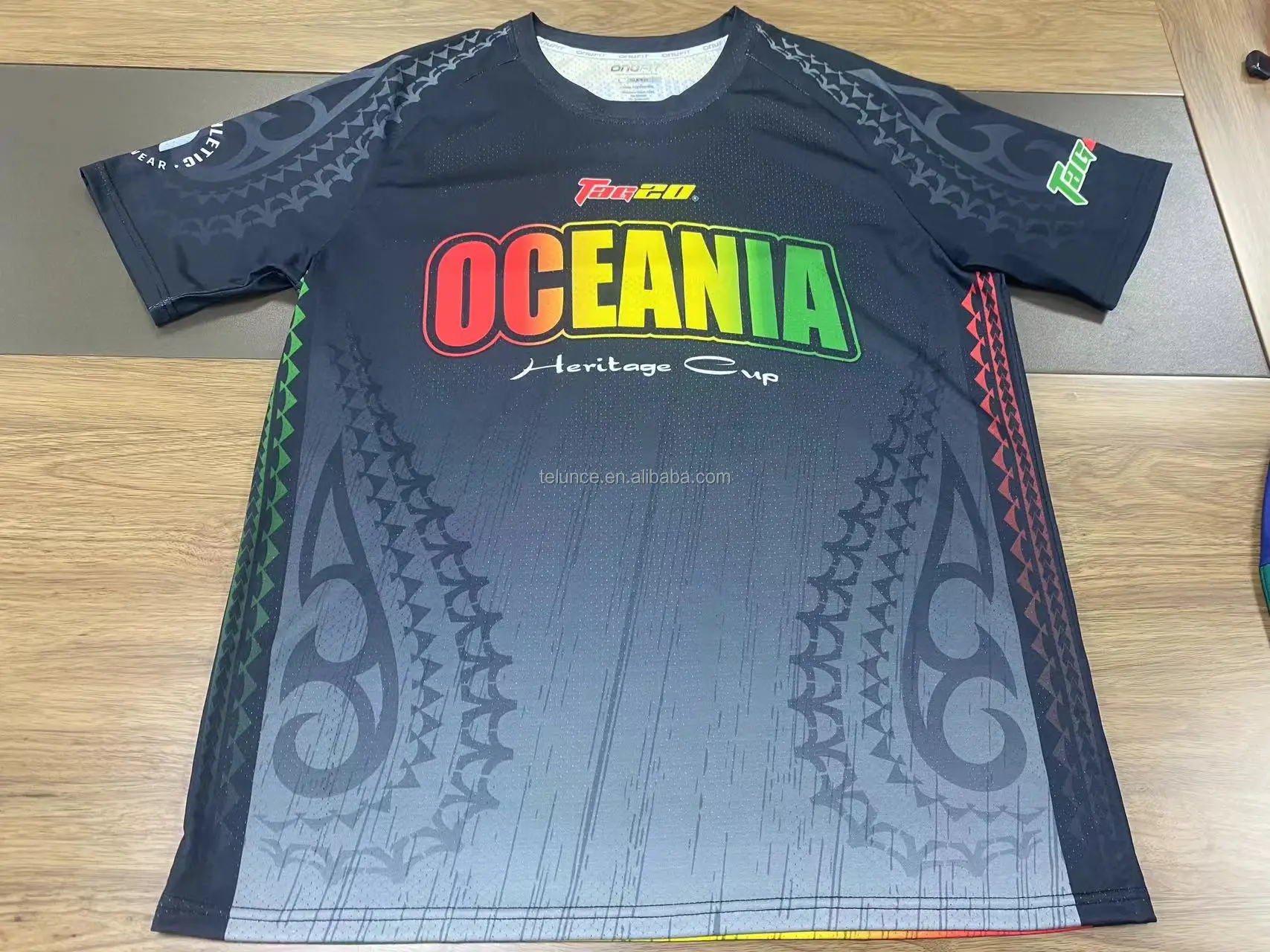 Pacific Islands design t shirts Custom sublimation training t shirts men sports touch tag rugby t shirts shorts uniforms