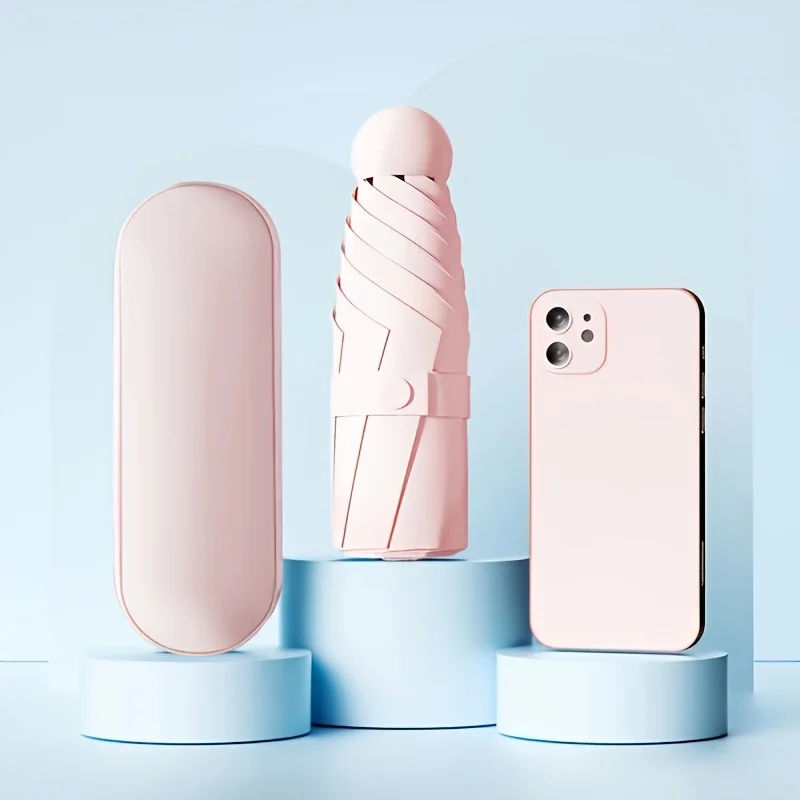 Wholesale Ultra Small Custom Parasol Mini Pocket Travel Sun Rain Five Fold Umbrella