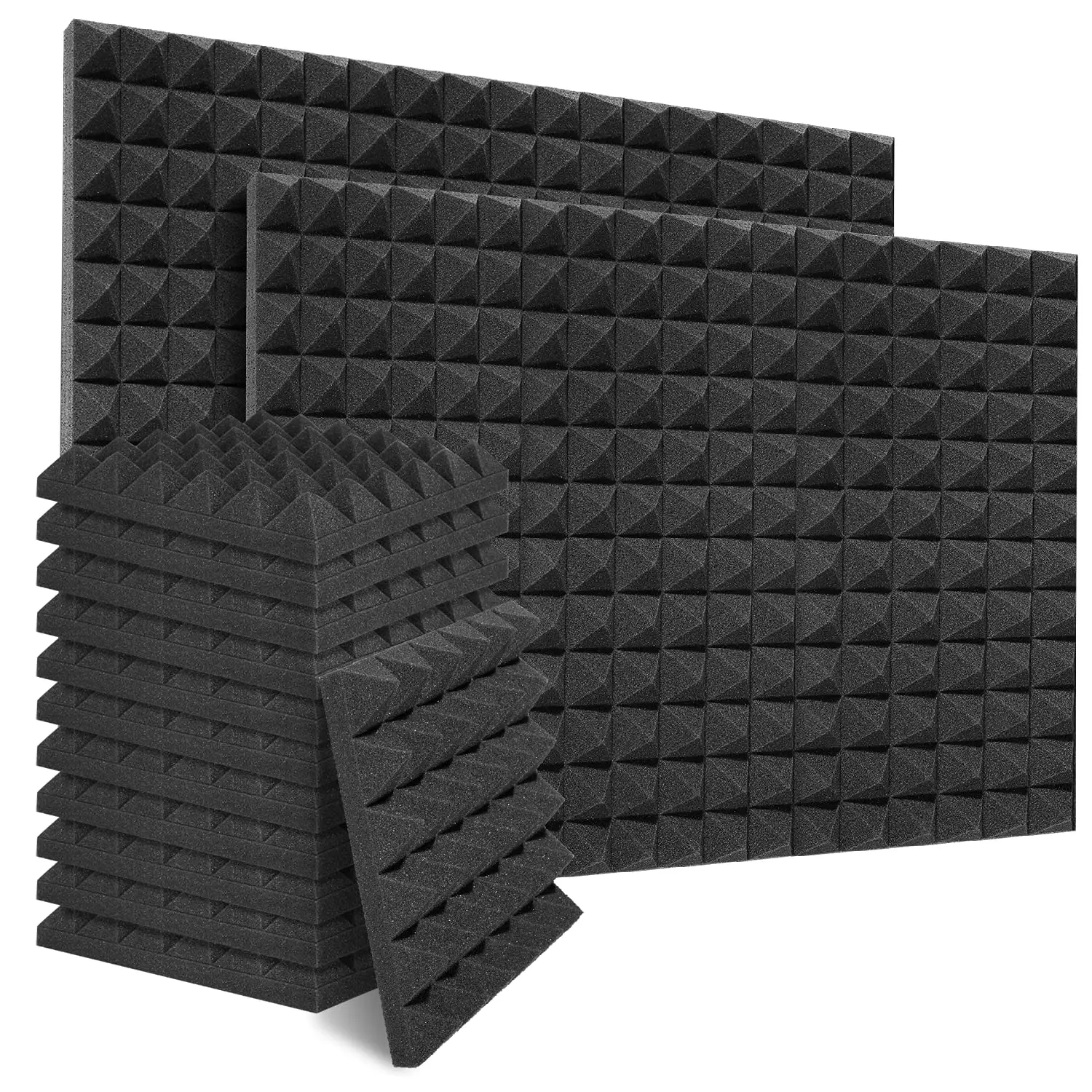 30*30*5 cm A35 High Resilience Pyramid 12 Slots Wall Sound Proof Acoustic Foam Panels Soundproof Wall Panels