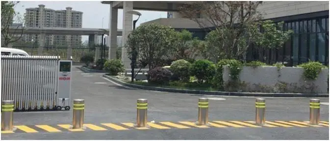 Road pole lot entrance bollard factory price full automatic rising hydraulic bollard