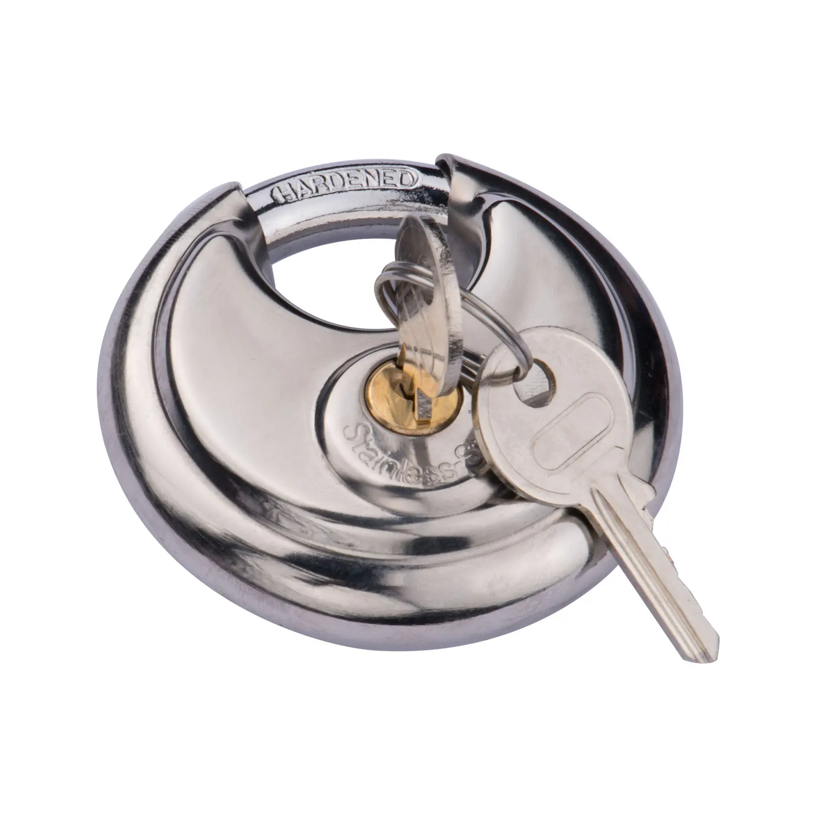 60mm Solid SS Disc Padlock Heavy Duty High Safety Pad Locks Anti-theft Stainless Steel Round Disc Door Padlocks