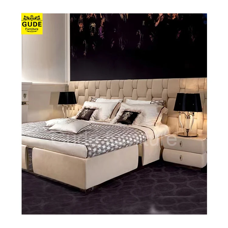 Wooden Frame Bedroom Furniture Set Modern King Size Beds With Luxury Bed Headboard