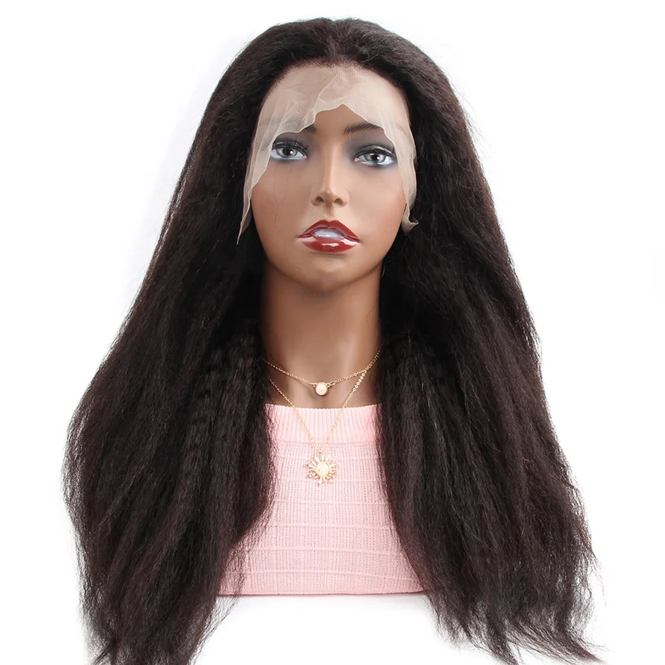 
12A Remy wig 100% human hair 13x4yaki abnormal curly straight hair wig, lace front human hair wig, pre-drawn straight human hair 
