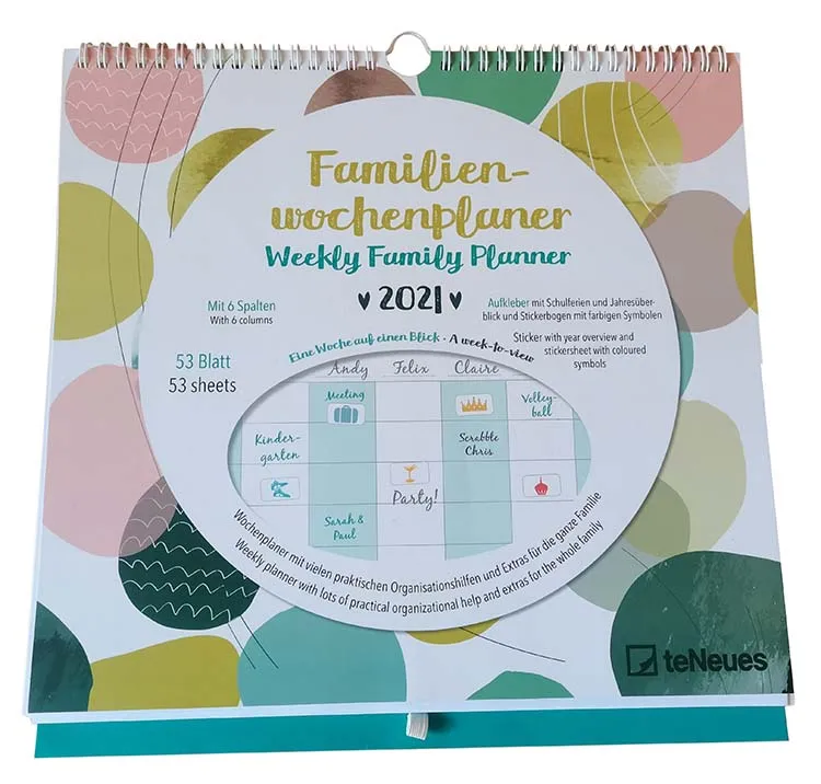 custom made 2021 wall Calendar Perpetual Desk Calendar With Metal O-Ring