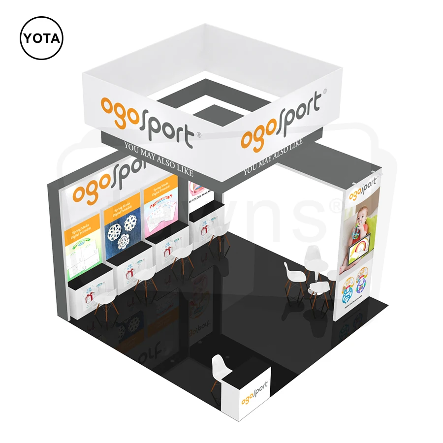 Tawns Trade Show Booth Display Custom Printed Double Sides Tension Frameless Fabric Light Box Backdrop Stand