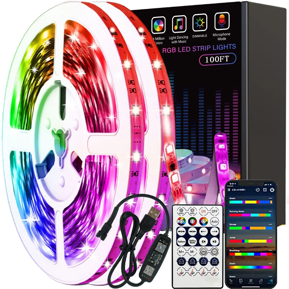 Водостойкий, лидер продаж, смарт-5 В, дистанционное управление, гибкий SMD RGB LED 5 м, Европейский/американский стандарт