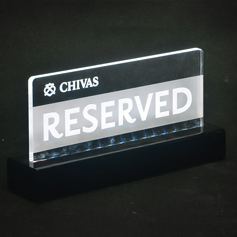 Neon Light Customization Holder Acrylic Custom Factory Made Laser Engraving Lighted Hotel Reserved Restaurant ubers led sign