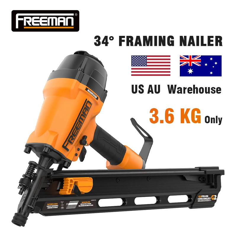 Freeman 34 Degree 3490 Air Framing Nailer 3 1/2 Inch Pneumatic First Fixing Nail Gun