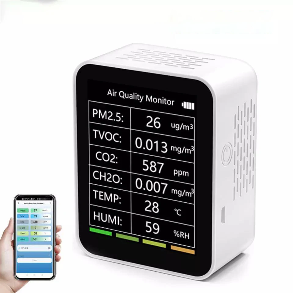 Многофункциональный монитор качества воздуха PM2.5 CO2 Tvoc диапазон измерения влажности 0-999ug/m3 тестер для офиса