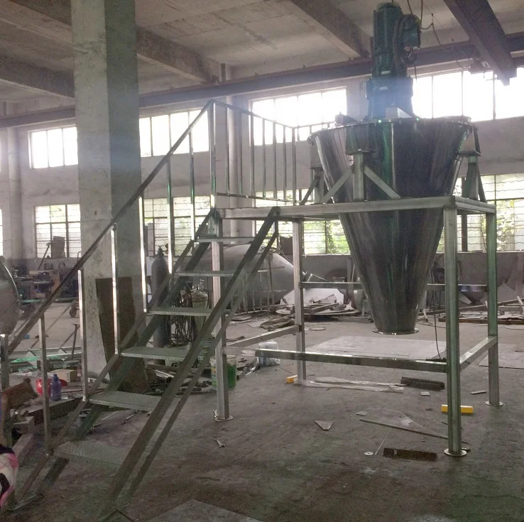 Fodder Feed Animal Chemical Food Double Auger Screw Mixer Mixing Machine with platform