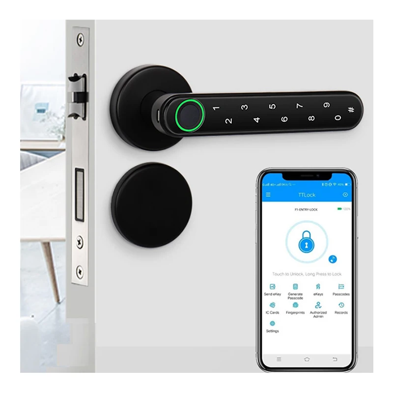 Hot sale Touchscreen Keypad Passcode And TTlock Room fingerprint digital lock