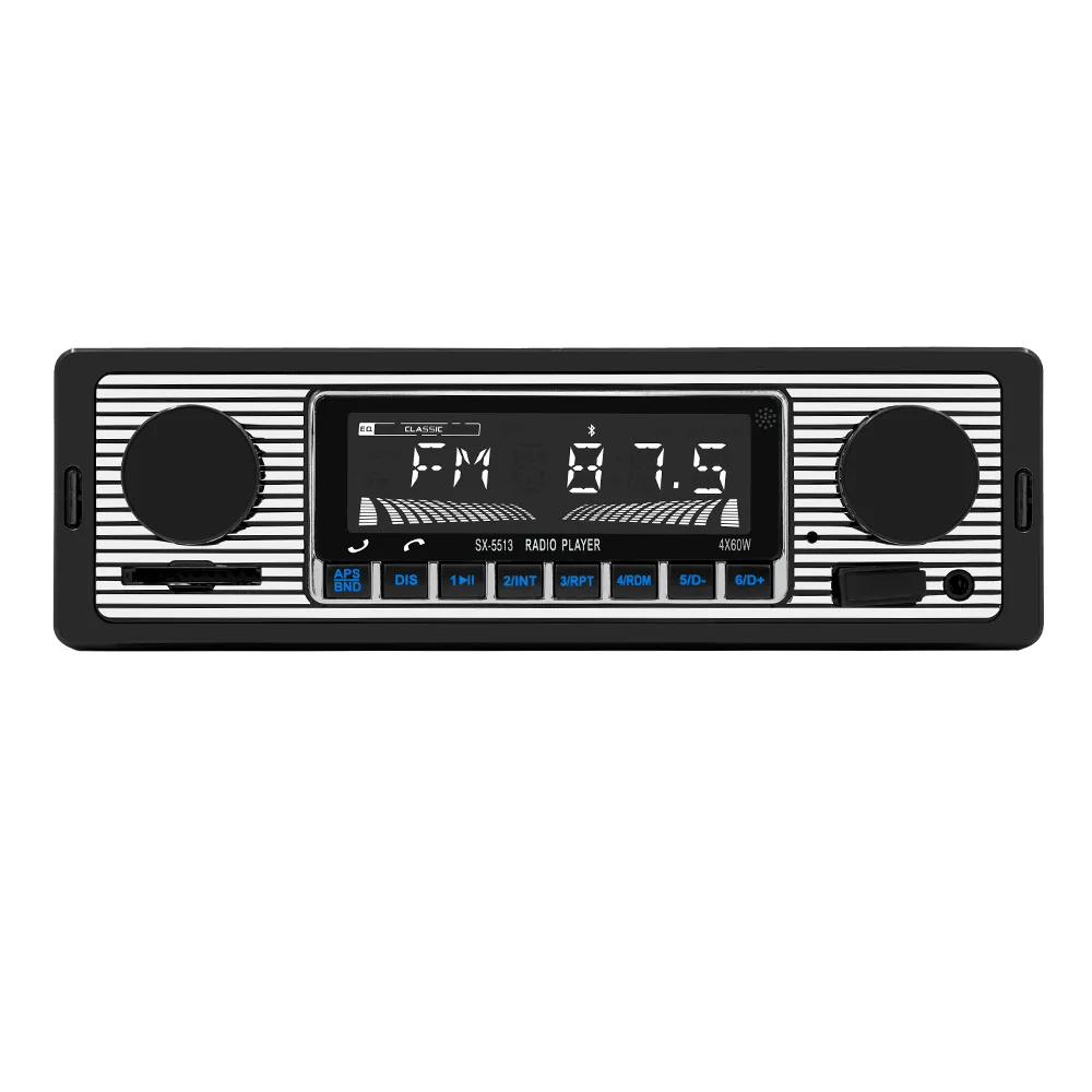 5513 Classic Vintage Car Stereo Player Autoradio MP3 AUX USB SD Bluetooth Hands-Free 12V Speaker Radio Tuner APE Audio Format