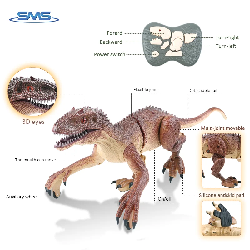 2.4G Plastic Simulation Walking Remote Control Dinosaur Toys Juguete De Dinosaurio Rc Dinosaur Toys With Simulation 3D Eyes