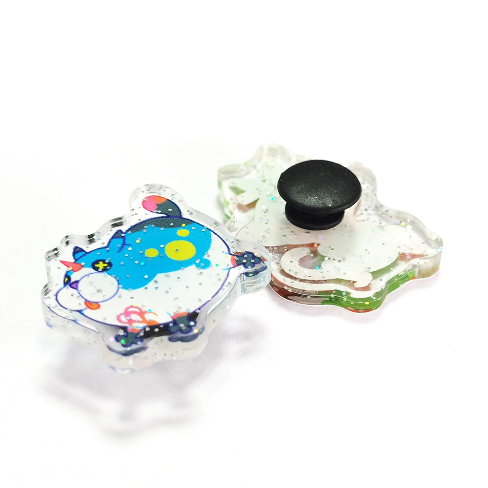 Custom made glitter acrylic crocs shoe charms clog charms with anime printed