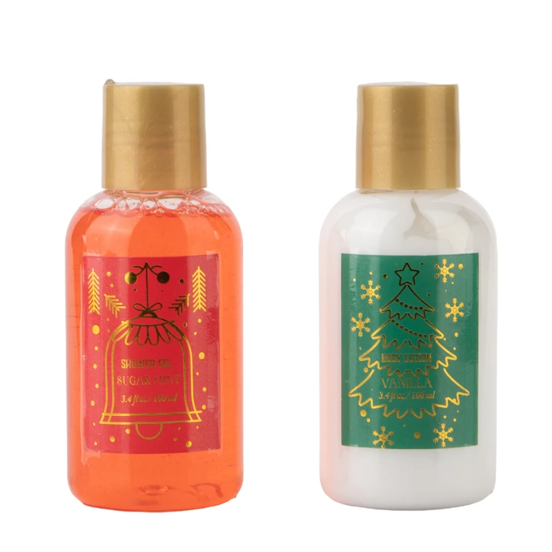 Christmas Series Moisturizing Sugar Mint Vanilla Bath Gift Idea Body Lotion Care Set Shower Gel