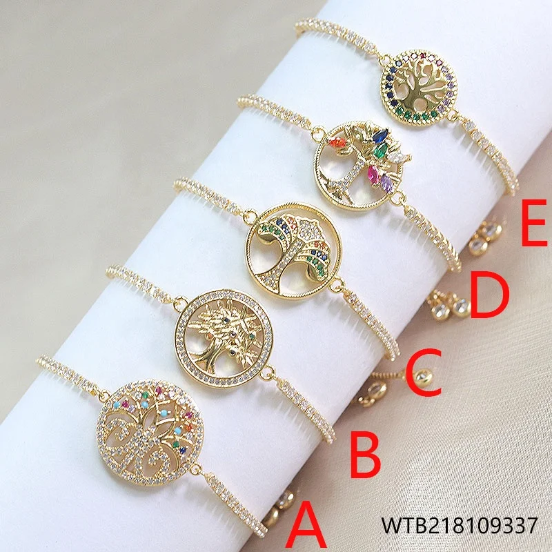2021 trending products fashion jewelry rainbow zirconia The tree of life bracelet