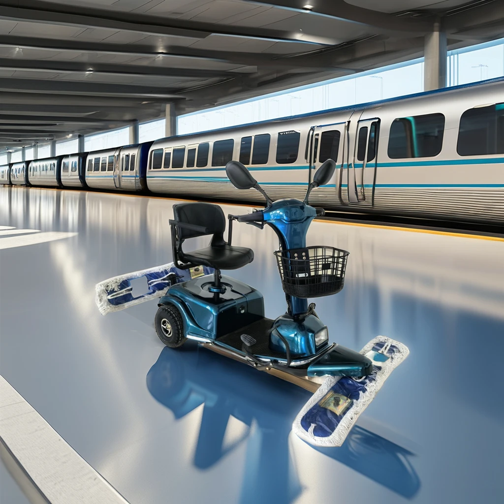 Electric Dust Carts Cleaning Mopping Car Electric Dust Trolley Cleaning Machine Pushing Driving Mop Multifunctional Floor Mop