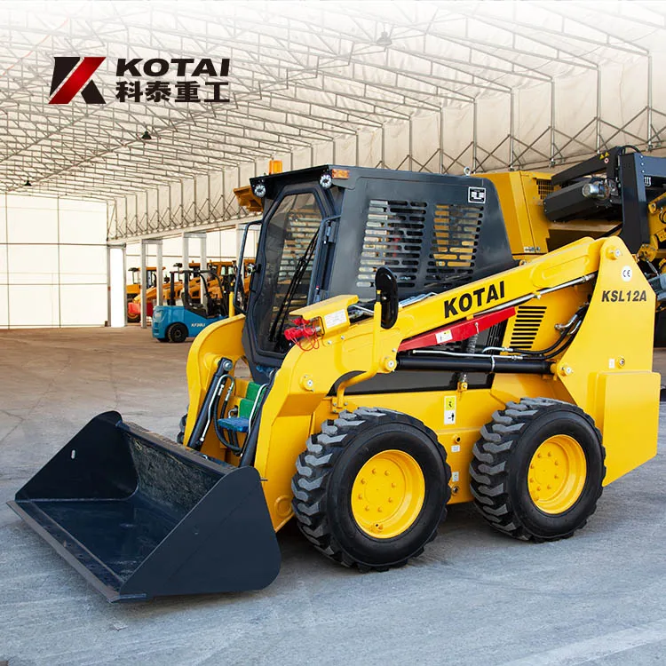 Quanchai KSL12A Skid Steer Loader 3.9Ton High Power Wheel Loader 4x4 65kW 2400kg Tipping Load Hot Selling with Attachments