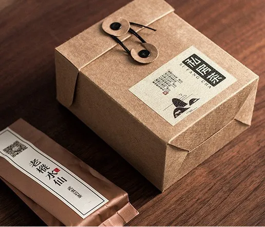 Customize tea packaging box retro simple small kraft paper box small orange paper box