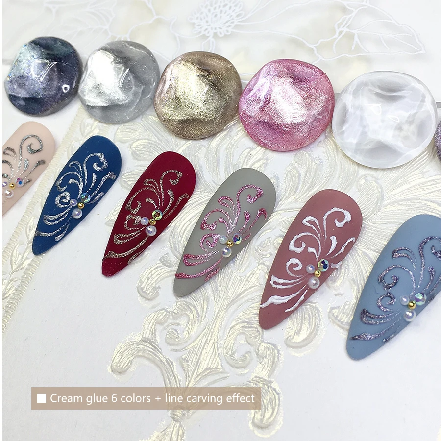 Vinimay 6 Colors Art Paint Metallic Cream Mini Nail Supplies Carving Glue Nail  Polish Nail Supplies