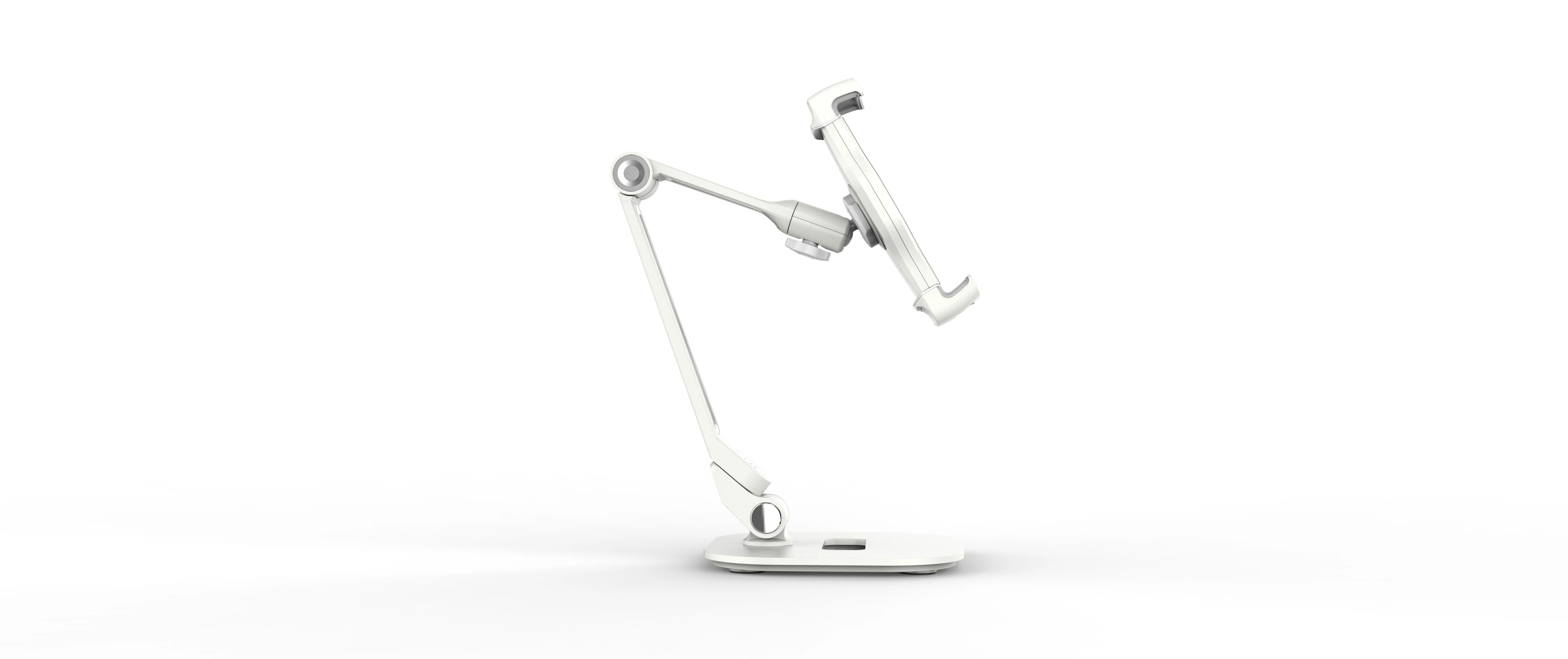 Wholesale promotion gift metal panel base aluminum long bracket for Pad smartphone mobile phone stand holder in bed for ipad