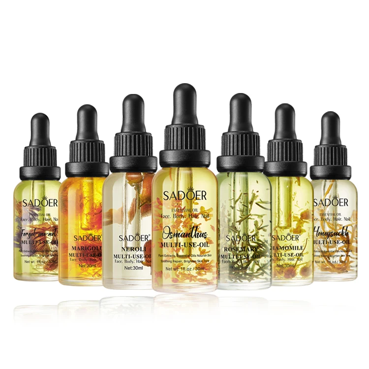 OEM SADOER Organic Natural Rose Petal Essential Oil Lavender Neroli Safflower Face Skin Care Body Massage Oil