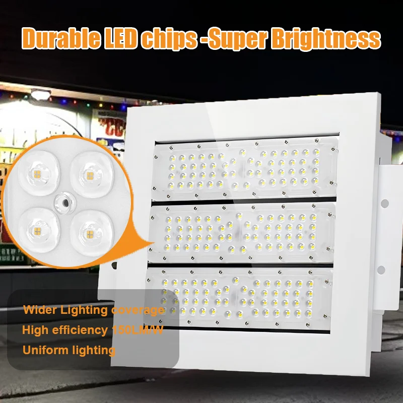 Outdoor Aluminum 5 Year Warranty LED Canopy Light Gas Stations Petrol Station Outdoor Ceiling IP65 100W 200W 300W 400W Options